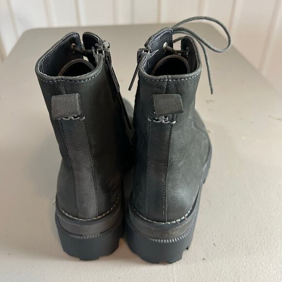 Sam Edelman Garret Platform Combat Boot Size 7 Moonlight Grey Leather - Picture 5 of 11